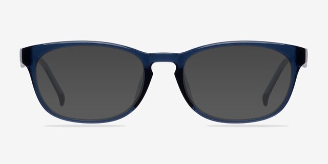 Drums Blue PlasticEyeglass Frames from EyeBuyDirect, with Tinted Lenses