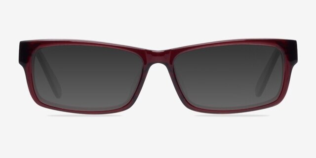 March Red AcetateEyeglass Frames from EyeBuyDirect, with Tinted Lenses