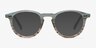 Kyoto Green Striped AcetateEyeglass Frames from EyeBuyDirect, with Tinted Lenses