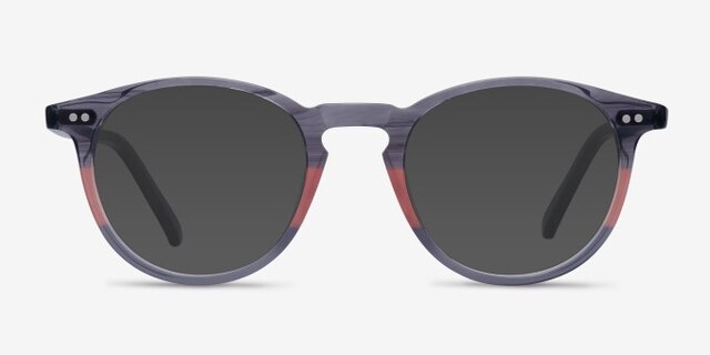 Kyoto Gray Clear AcetateEyeglass Frames from EyeBuyDirect, with Tinted Lenses