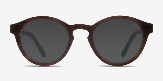 Dreamy Brown Blue Wood-textureEyeglass Frames from EyeBuyDirect, with Tinted Lenses