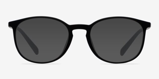 Dinah Matte Black PlastiqueMontures de lunettes de vue d'EyeBuyDirect, Avec des Verres Teintés