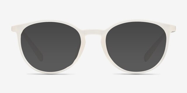 Dinah Matte White PlastiqueMontures de lunettes de vue d'EyeBuyDirect, Avec des Verres Teintés