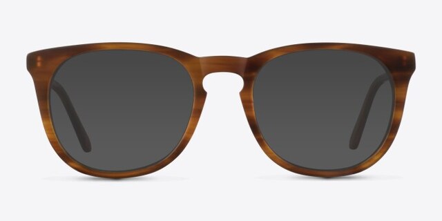 Providence Brown Striped AcetateEyeglass Frames from EyeBuyDirect, with Tinted Lenses