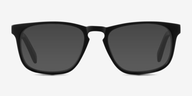 Rhode Island Matte Black AcetateEyeglass Frames from EyeBuyDirect, with Tinted Lenses