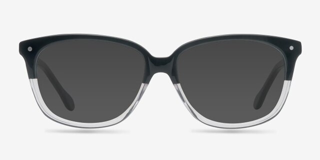 Escapee Black & Clear AcetateEyeglass Frames from EyeBuyDirect, with Tinted Lenses