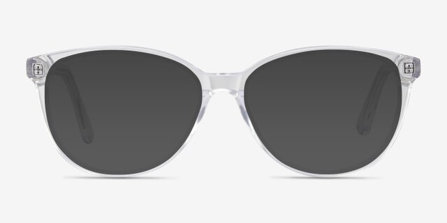 Hepburn Clear AcetateEyeglass Frames from EyeBuyDirect, with Tinted Lenses