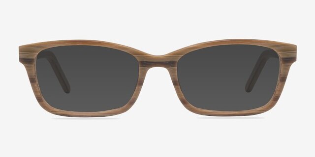 Mesquite Brown Striped AcetateEyeglass Frames from EyeBuyDirect, with Tinted Lenses