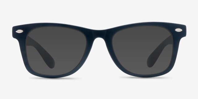 Atlee Matte Navy PlasticEyeglass Frames from EyeBuyDirect, with Tinted Lenses
