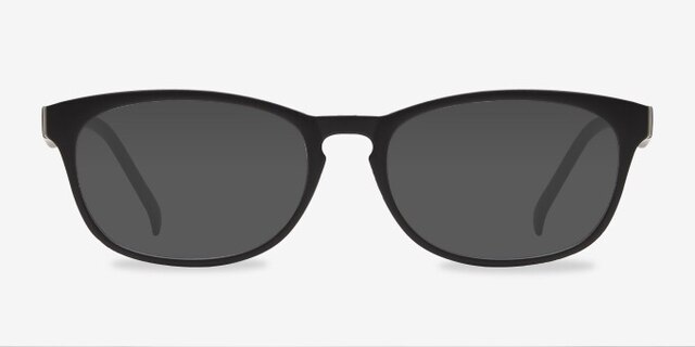 Drums Matte Black PlastiqueMontures de lunettes de vue d'EyeBuyDirect, Avec des Verres Teintés