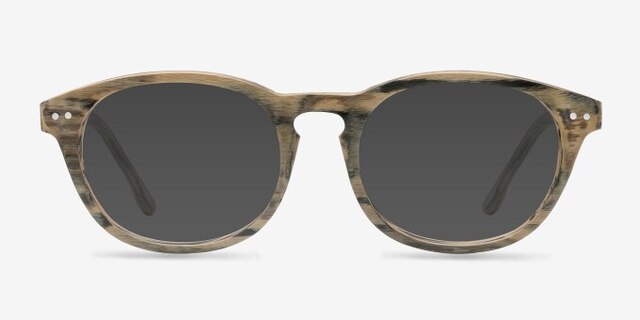 Little Things Brown Wood-textureEyeglass Frames from EyeBuyDirect, with Tinted Lenses