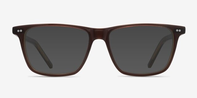 Default Brown AcetateEyeglass Frames from EyeBuyDirect, with Tinted Lenses