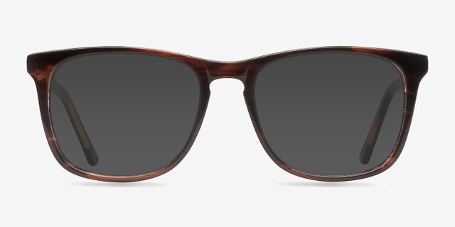 Skyline Brown Striped AcétateMontures de lunettes de vue d'EyeBuyDirect, Avec des Verres Teintés