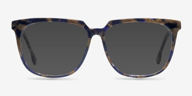 Capucine Blue Floral AcétateMontures de lunettes de vue d'EyeBuyDirect, Avec des Verres Teintés