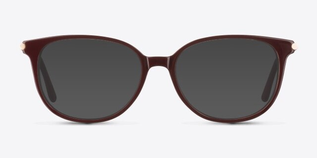 Jasmine Dark Red AcetateEyeglass Frames from EyeBuyDirect, with Tinted Lenses