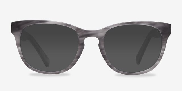 Confidence Gray Striped AcetateEyeglass Frames from EyeBuyDirect, with Tinted Lenses