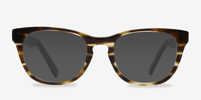 Confidence Brown Striped AcetateEyeglass Frames from EyeBuyDirect, with Tinted Lenses