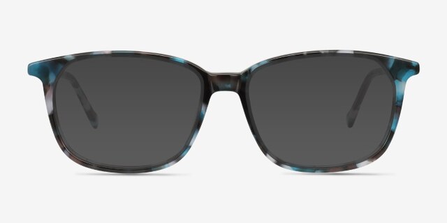 The Bay Blue Floral AcetateEyeglass Frames from EyeBuyDirect, with Tinted Lenses