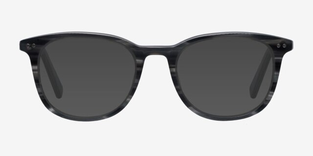 Demain Gray Striped AcetateEyeglass Frames from EyeBuyDirect, with Tinted Lenses