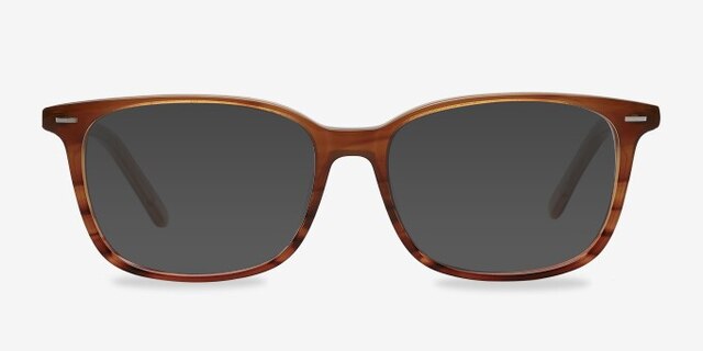 Seapoint Brown Striped AcetateEyeglass Frames from EyeBuyDirect, with Tinted Lenses