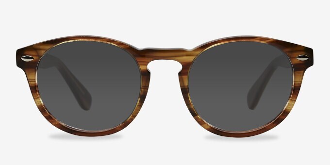 The Loop Oval Brown Striped Full Rim Eyeglasses | Eyebuydirect display picture 3