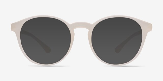 Bright Side Clear White PlasticEyeglass Frames from EyeBuyDirect, with Tinted Lenses