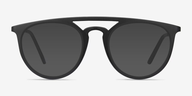 Fiasco Matte Black PlastiqueMontures de lunettes de vue d'EyeBuyDirect, Avec des Verres Teintés