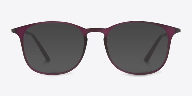 Little Bit Matte Purple PlasticEyeglass Frames from EyeBuyDirect, with Tinted Lenses