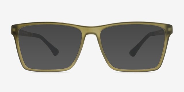 Equation Matte Olive PlasticEyeglass Frames from EyeBuyDirect, with Tinted Lenses