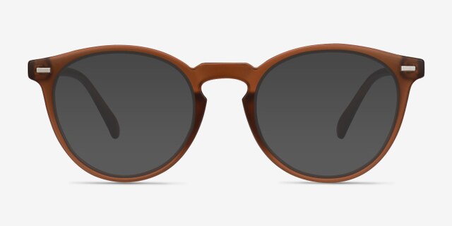 Peninsula Matte Redwood PlasticEyeglass Frames from EyeBuyDirect, with Tinted Lenses