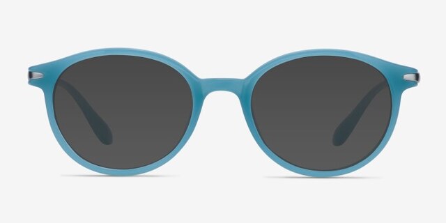 Indigo Blue PlasticEyeglass Frames from EyeBuyDirect, with Tinted Lenses