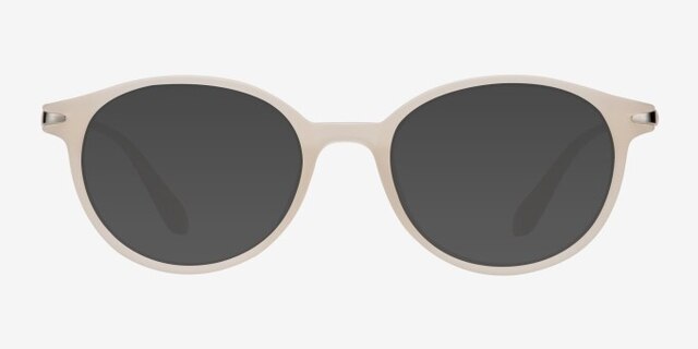 Indigo Clear White PlasticEyeglass Frames from EyeBuyDirect, with Tinted Lenses