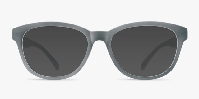 Caroline Matte Gray PlasticEyeglass Frames from EyeBuyDirect, with Tinted Lenses