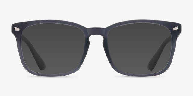 Uptown Matte Gray PlasticEyeglass Frames from EyeBuyDirect, with Tinted Lenses