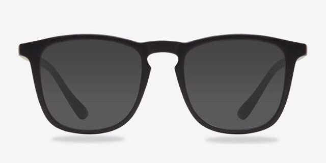 Central Matte Black PlasticEyeglass Frames from EyeBuyDirect, with Tinted Lenses