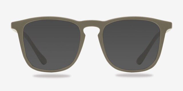 Central Matte Green PlastiqueMontures de lunettes de vue d'EyeBuyDirect, Avec des Verres Teintés
