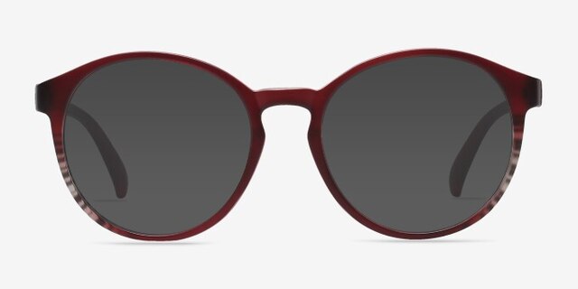 Delaware Matte Burgundy PlastiqueMontures de lunettes de vue d'EyeBuyDirect, Avec des Verres Teintés