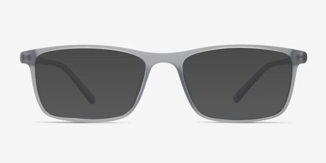 Sullivan Matte Gray PlasticEyeglass Frames from EyeBuyDirect, with Tinted Lenses