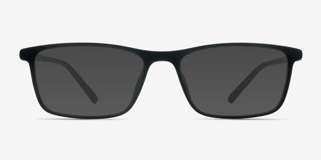Sullivan Matte Black PlasticEyeglass Frames from EyeBuyDirect, with Tinted Lenses