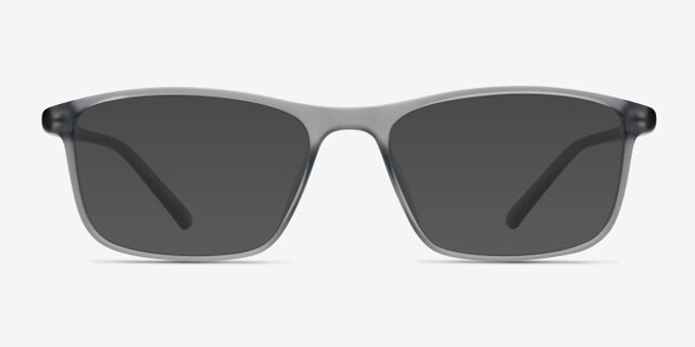Wyoming Matte Gray PlasticEyeglass Frames from EyeBuyDirect, with Tinted Lenses