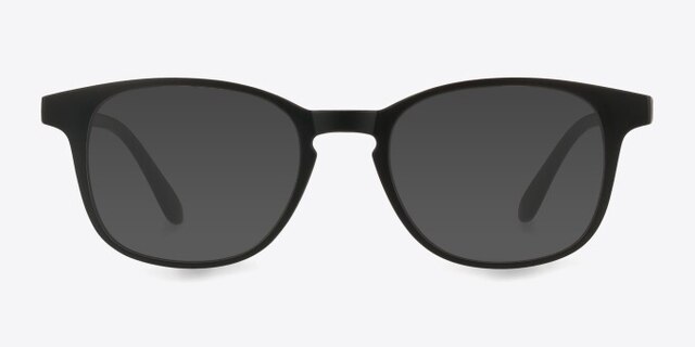 Monday Matte Black PlasticEyeglass Frames from EyeBuyDirect, with Tinted Lenses