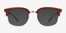 Yokote Matte Burgundy Plastic-metalMontures de lunettes de vue d'EyeBuyDirect, Avec des Verres Teintés
