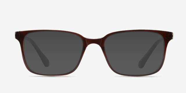 November Brown Clear PlasticEyeglass Frames from EyeBuyDirect, with Tinted Lenses