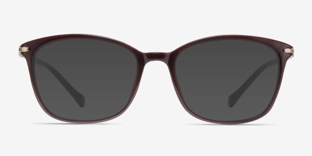 Nola Dark Red PlasticEyeglass Frames from EyeBuyDirect, with Tinted Lenses