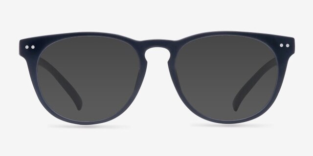 Brick Lane Matte Navy PlasticEyeglass Frames from EyeBuyDirect, with Tinted Lenses