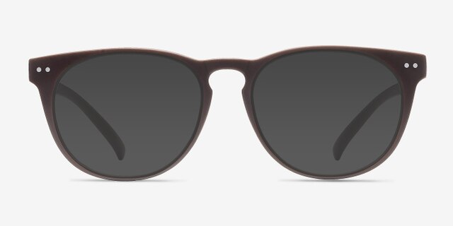 Brick Lane Matte Brown PlasticEyeglass Frames from EyeBuyDirect, with Tinted Lenses