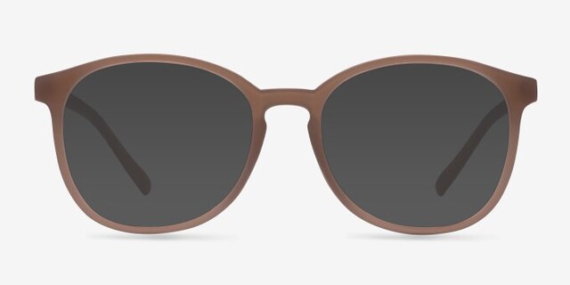 Dutchess Matte Brown PlasticEyeglass Frames from EyeBuyDirect, with Tinted Lenses