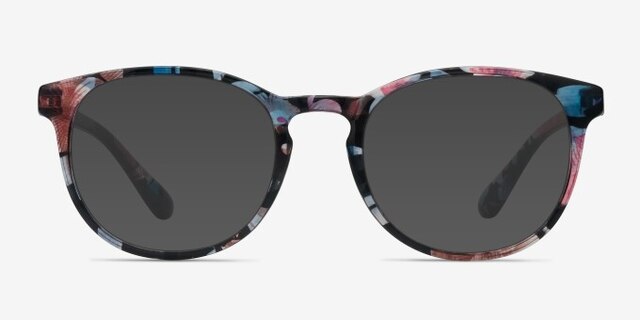 Little Muse Blue Floral PlasticEyeglass Frames from EyeBuyDirect, with Tinted Lenses