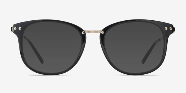 Cosmo Black Plastic-metalEyeglass Frames from EyeBuyDirect, with Tinted Lenses