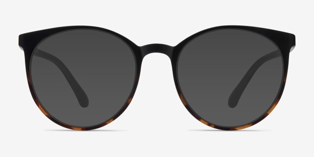 Portrait Black Tortoise PlasticEyeglass Frames from EyeBuyDirect, with Tinted Lenses